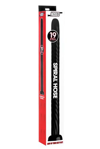 Hosed Spiral Anal Snake 19 - tapadókorongos anál dildó (fekete)