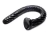 Hosed Spiral Anal Snake 19 - tapadókorongos anál dildó (fekete)