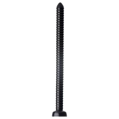 HOSED Ribbed Hose 19 - tapadókorongos anál dildó (fekete)