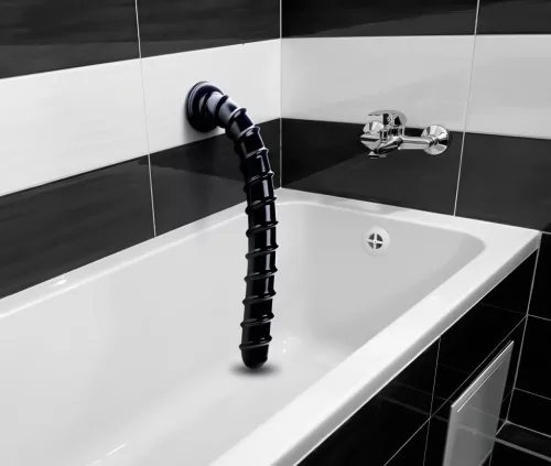 Hosed Swirl Tchick Anal Snake 18 - anál dildó (fekete)