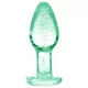 Booty Sparks Glow in the Dark L - üveg anál plug (átlátszó)