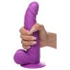XR Brands POP - tapadótalpas, herés dildó - 19 cm (lila)