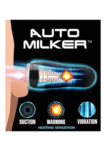 Lovebotz Auto Milker - vízálló szívó-rezgő maszturbátor (fekete)