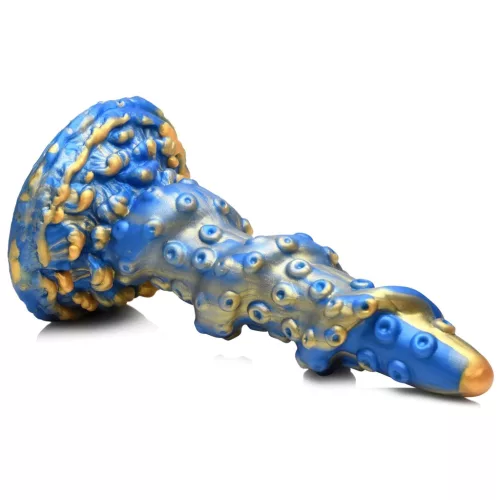 Creature Cocks Kraken - spirál polipkar dildó - 21cm (arany-kék)