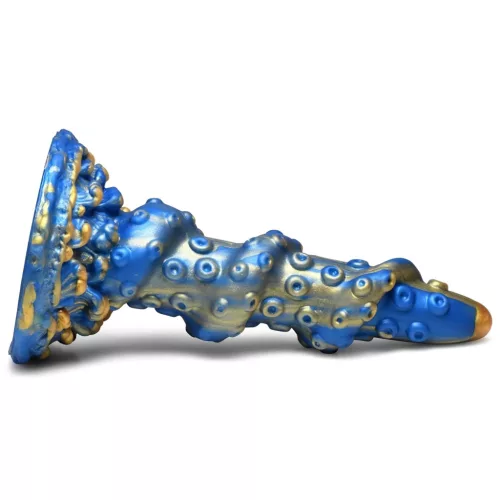 Creature Cocks Kraken - spirál polipkar dildó - 21cm (arany-kék)