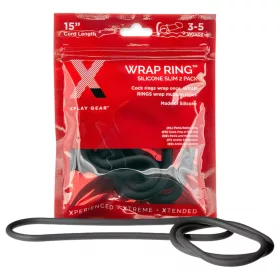   / Perfect Fit Slim Wrap 15 - vékony péniszgyűrű - fekete (38 cm)