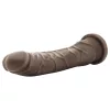 Dr. Skin 8,5 - tapadókorongos élethű dildó - barna (20,5cm)