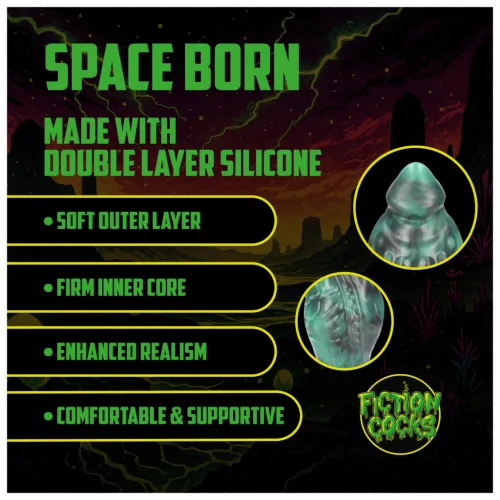 Ouch! Space Born - szilikon anál plug (zöld-fekete)