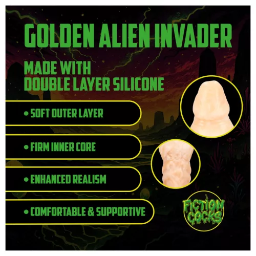 Ouch! Golden Alien Invader - szilikon fantáziadildó (arany)
