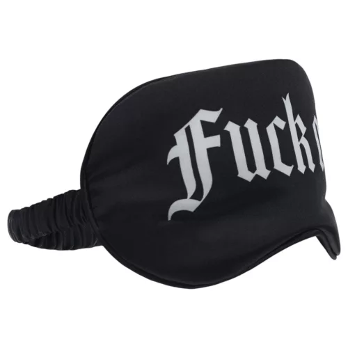Ouch! Fuck Off - feliratos szatén BDSM szemmaszk (fekete)