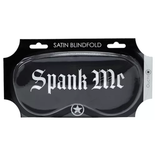 Ouch! - "Spank Me" feliratos szatén szemmaszk (fekete)