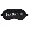 Ouch! Suck Don't Bite - feliratos szatén BDSM szemmaszk (fekete)