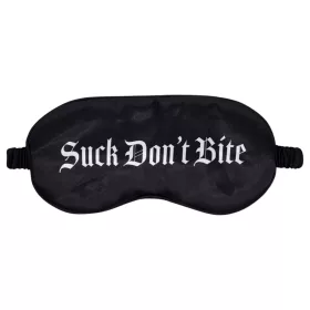   Ouch! Suck Don't Bite - feliratos szatén BDSM szemmaszk (fekete)