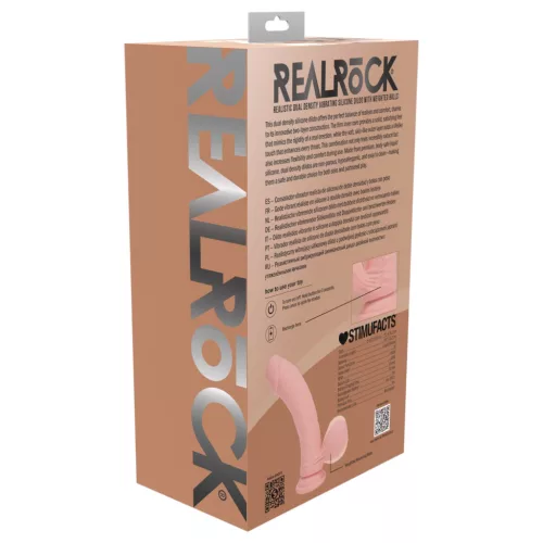 RealRock - dupla sűrűségű élethű vibrátor (testszínű) - 18 cm