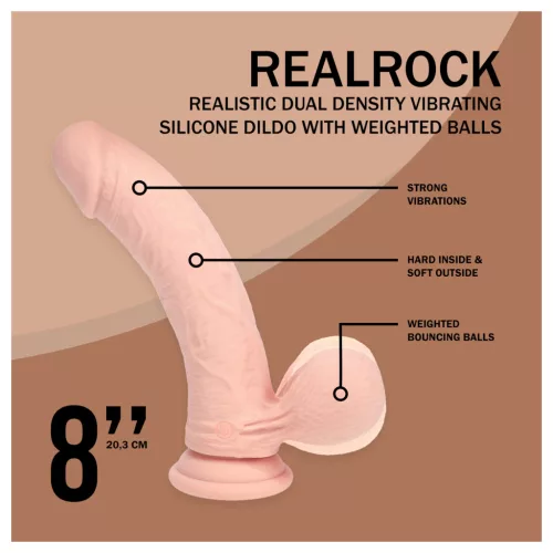 RealRock - dupla sűrűségű élethű vibrátor (testszínű) - 20 cm