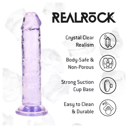 RealRock - élethű dildó tapadókoronggal (lila) - 12,7 cm