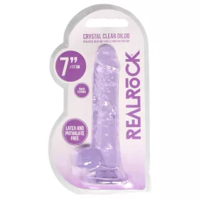 RealRock - átlátszó élethű dildó - lila (17cm)