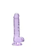 RealRock - átlátszó élethű dildó - lila (17cm)