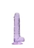 RealRock - átlátszó élethű dildó - lila (17cm)