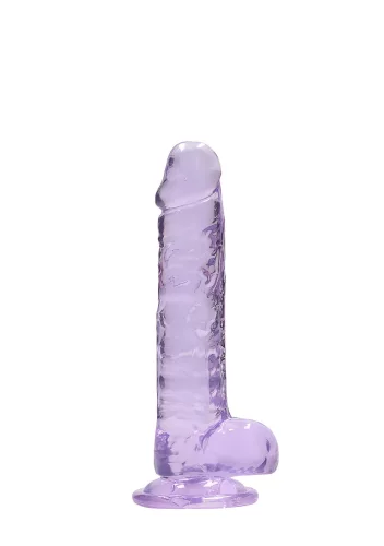 RealRock - átlátszó élethű dildó - lila (17cm)