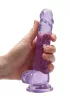 RealRock - átlátszó élethű dildó - lila (17cm)