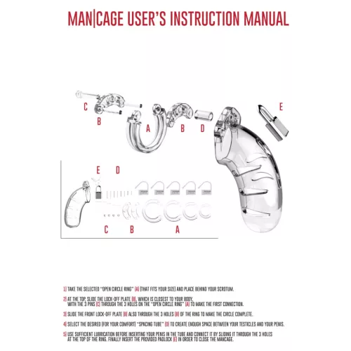 ManCage - Model 13 péniszketrec (átlátszó) - 6,5 cm