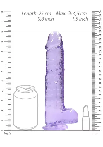 RealRock - átlátszó élethű dildó - lila (22cm)