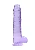 RealRock - átlátszó élethű dildó - lila (22cm)