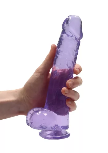 RealRock - átlátszó élethű dildó - lila (22cm)