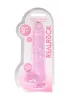 RealRock - átlátszó élethű dildó - pink (22cm)