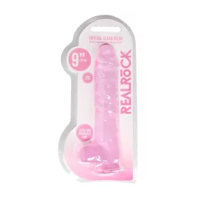 RealRock - átlátszó élethű dildó - pink (22cm)