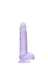 REALROCK - átlátszó élethű dildó - lila (15cm)