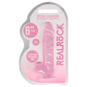 RealRock - átlátszó élethű dildó - pink (15cm)