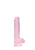RealRock - átlátszó élethű dildó - pink (15cm)