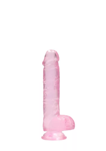 RealRock - átlátszó élethű dildó - pink (15cm)