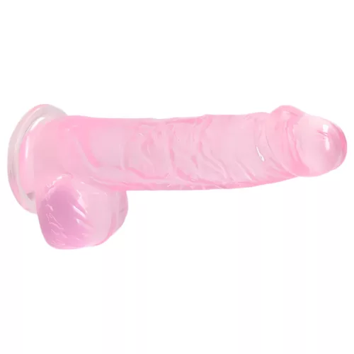 RealRock - átlátszó élethű dildó - pink (15cm)