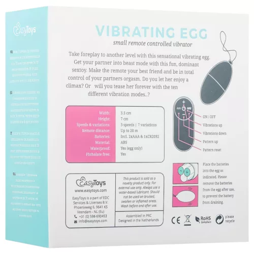 Easytoys - 7 ritmusú rádiós vibrációs tojás (pink)