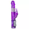 Easytoys Rabbit - forgó gyöngyös, csiklókaros vibrátor (lila)