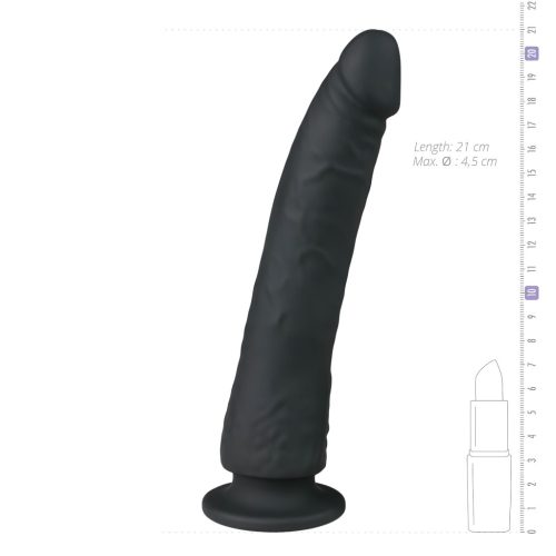 Easytoys - tapadókorongos 100% szilikon dildó (21cm) - fekete