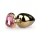 Easytoys Metal No.8 - anál plug szíves talppal - arany-pink (3,5cm)