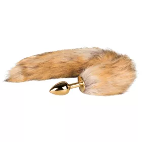   Easytoys Fox NO1 - fém anál plug rókafarokkal (arany-vörös)