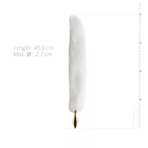 Easytoys Fox NO13 - fém anál plug rókafarokkal (arany-fehér)