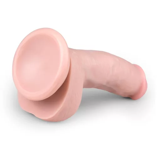 Easytoys - tapadókorongos, herés dildó (15cm) - natúr