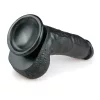 Easytoys - tapadókorongos, herés dildó (20cm) - fekete