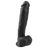 Easytoys - tapadókorongos, herés nagy dildó (26,5cm) - fekete