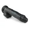 Easytoys - tapadókorongos, herés nagy dildó (26,5cm) - fekete