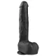 Easytoys - tapadókorongos, herés nagy dildó (29,5cm) - fekete