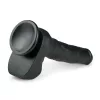 Easytoys - tapadókorongos, herés nagy dildó (29,5cm) - fekete
