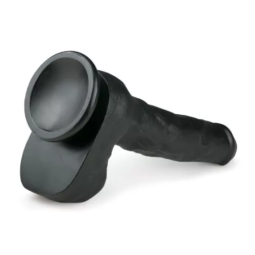 Easytoys - tapadókorongos, herés nagy dildó (29,5cm) - fekete