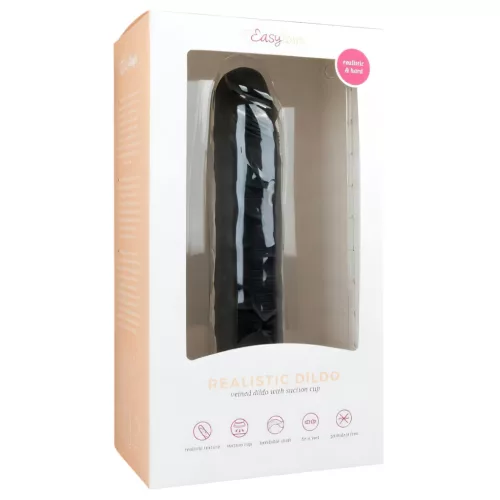 Easytoys - tapadókorongos extra nagy dildó (28,5cm) - fekete